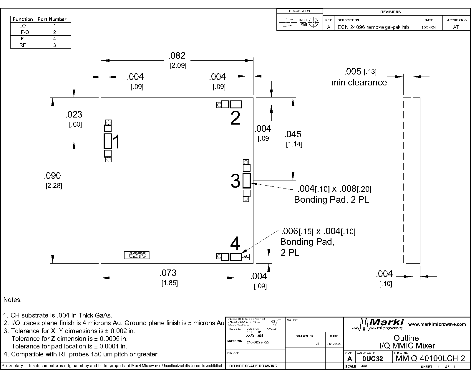 MMIQ-40100LCH-2_GaAs MMIC mmWave IQ Mixer